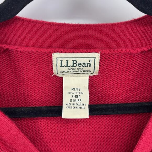 Vintage L. L. Bean 100% cotton V-neck heavy knit button up cardigan sweater sz M - Picture 6 of 7